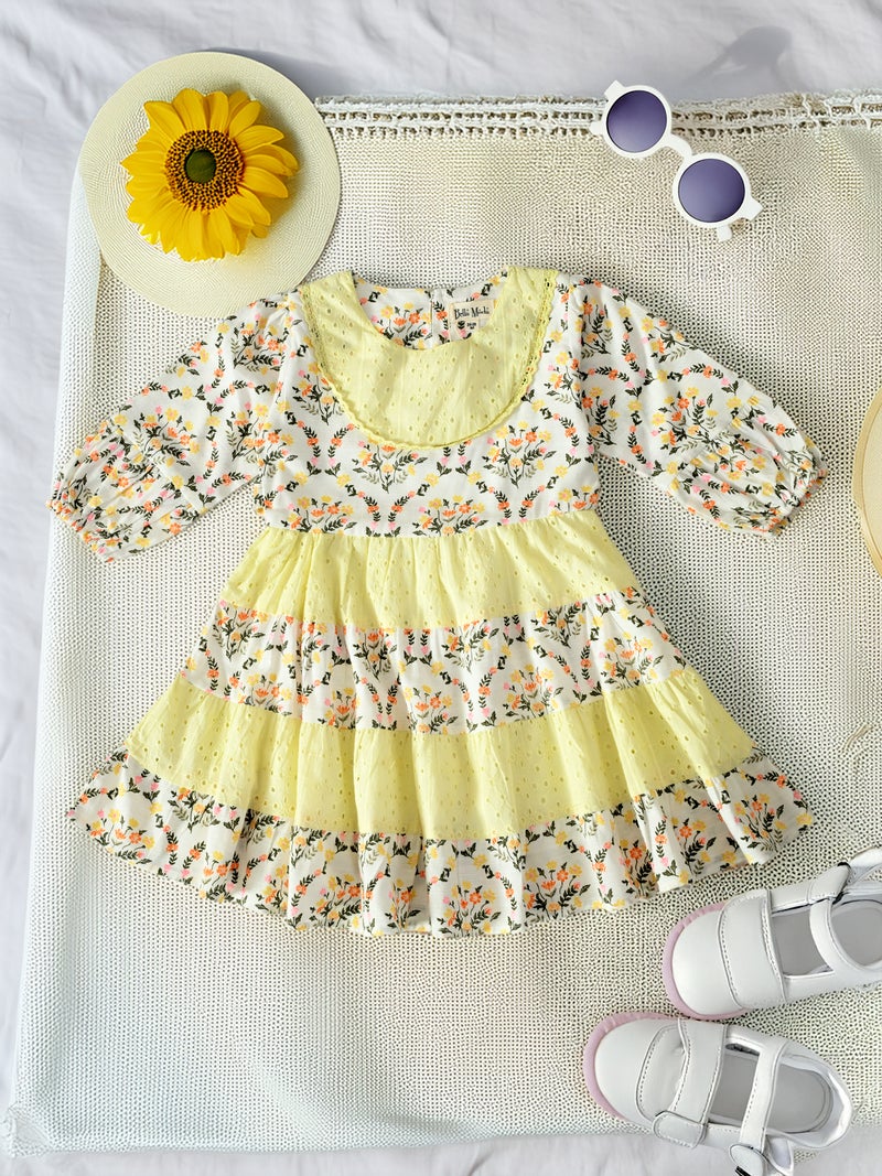 Bella Moda Floral Printed Dress for Girls